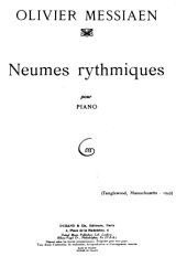 book Quatre Études de Rhythme, No. 3 - Neumes Rythmiques