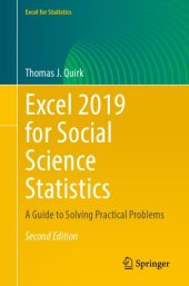 book Excel 2019 For Social Science Statistics: A Guide To Solving Practical Problems