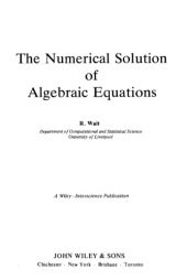 book Numerical solution of algebraic equations