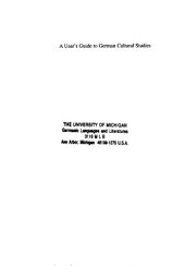 book A user's guide to German cultural studies