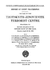 book Report of Court Proceedings - Trotskyite-Zinovievite Terrorist Centre (1936 Moscow Trial)