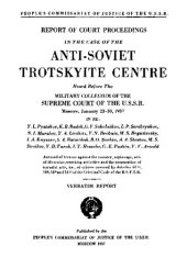 book Report of Court Proceedings - Anti-Soviet Trotskyite Centre (1937 Moscow Trial)