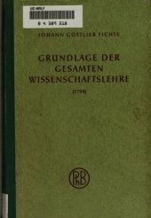 book Grundlage der gesammten Wissenschaftslehre, 1794