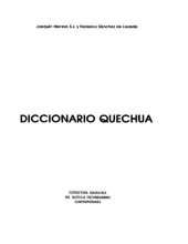 book Diccionario quechua: estructura semantica del quechua cochabambino contemporaneo