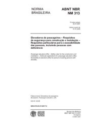 book [ABNT NBR NM 313:2007] Elevadores de passageiros - Requisitos de segurança para construção e instalação - Requisitos particulares para a acessibilidade das pessoas, incluindo pessoas com deficiência