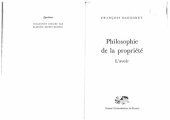 book Philosophie de la propriété. L'avoir