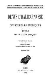 book Denys d'Halicarnasse: Opuscules rhétoriques. Tome I: Les Orateurs antiques