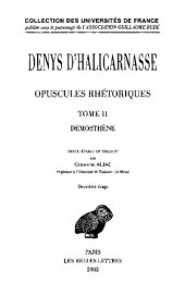 book Denys d'Halicarnasse: Opuscules rhétoriques. Tome II: Démosthène