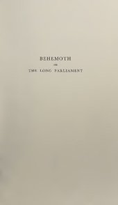 book Behemoth or the Long Parliament