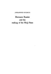 book Hermann Roesler and the making of the Meiji state