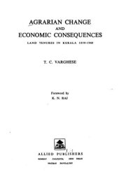 book Agrarian Change and Economic Consequences: Land Tenures in Kerala, 1850-1960