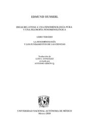 book Ideas relativas a una fenomenología pura y una filosofía fenomenológica. Libro Tercero, La fenomenología y los fundamentos de las ciencias