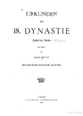 book Urkunden der 18. Dynastie