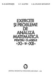 book Exerciţii şi probleme de analiză matematică pentru clasele a XI-a şi a XII-a