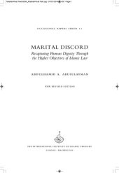 book Marital Discord Recapturing Human Dignity Through the Higher Objectives of Islamic Law