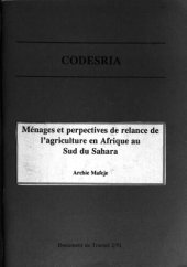 book Ménages et perspectives de relance de l'agriculture en Afrique au Sud du Sahara