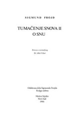 book Tumačenje snova II / O snu