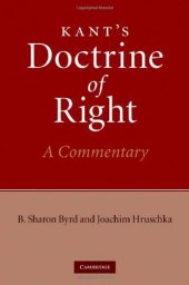 book Kant's Doctrine of Right: A Commentary