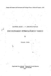 book Diccionario etimológico vasco