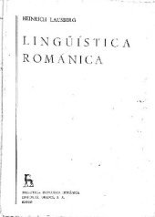 book Lingüística Románica , tomo I : Fonética ( Romance Linguistics )