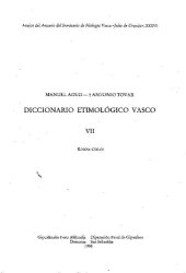 book Diccionario etimológico vasco