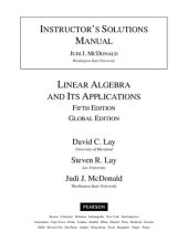 book Linear Algebra ant Its Applications. Instrucror's Solutions Manual