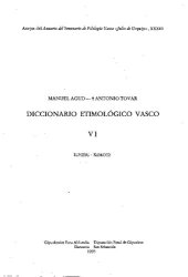 book Diccionario etimológico vasco