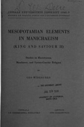 book Mesopotamian elements in Manichaeism (King and Saviour II) : studies in Manichaean, Mandaean, and Syrian-gnostic religion