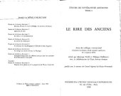 book Le rire des anciens: actes du colloque international, Université de Rouen, Ecole normale supérieure, 11-13 janvier 1995