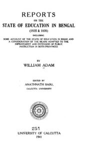 book Reports on the state of education in Bengal (1835 & 1838)