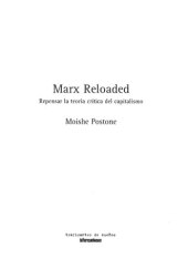 book Marx reloaded : repensar la teoría crítica del capitalismo