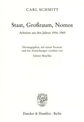 book Staat, Großraum, Nomos. Arbeiten aus den Jahren 1919–1969