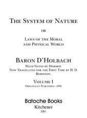 book The System of Nature OR Laws of the Moral and Physical World [2 Volumes]