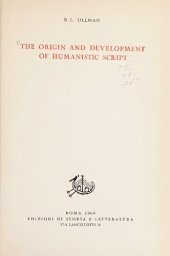 book The Origin and Development of Humanistic Script