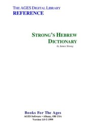 book Strong's Hebrew Dictionary