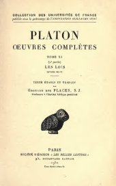 book Platon: Œuvres complètes. Tome XI, 2e partie: Les Lois, Livres III-VI