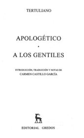 book Apologético ; A los gentiles