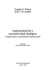 book Argumentación y normatividad dialógica: compromisos y razonamiento interpersonal