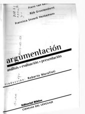 book Argumentación : análisis, evaluación, presentación