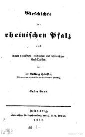 book Geschichte der Rheinischen Pfalz nach ihren politischen, kirchlichen und literarischen Verhältnissen