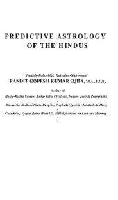 book Predictive Astrology of the Hindus