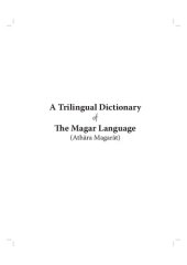 book A Trilingual Dictionary of The Magar Language (Athāra Magarāt)