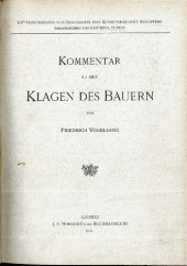 book Kommentar zu den Klagen des Bauern