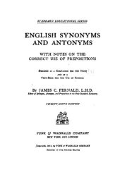 book English Synonyms and Antonyms: With Notes on the Correct Use of Prepositions