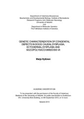 book [Disseration] Genetic Characterization Of Congenital Defects In Dogs: Caudal Dysplasia, Ectodermal Dysplasia And Mucopolysaccharidosis VII