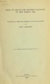 book Diary of one of the original colonists of New Glarus, 1845