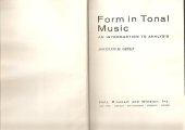 book Form in Tonal Music: An Introduction to Analysis