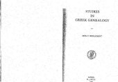 book Studies in Greek Genealogy