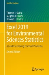 book Excel 2019 for Environmental Sciences Statistics: A Guide to Solving Practical Problems