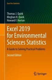 book Excel 2019 for Environmental Sciences Statistics: A Guide to Solving Practical Problems